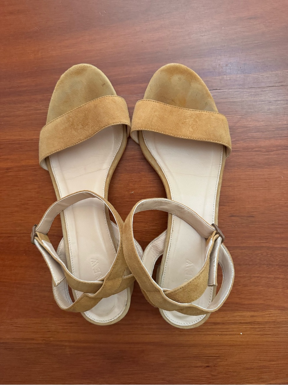 J. Crew Ankle Strap Suede Sandals in Camel